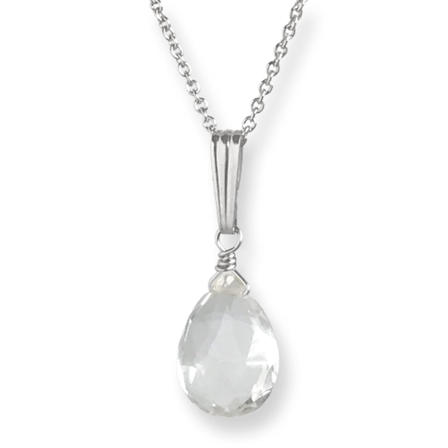 Clear Quartz Crystal Necklace in Sterling Silver or Gold Filled