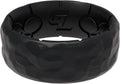 Zeus Hammered Graphite Silicone Ring for Men - Comfort Fit