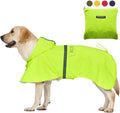 Pet Large Dog Raincoat Waterproof Poncho for Medium Large Dogs - Fluor