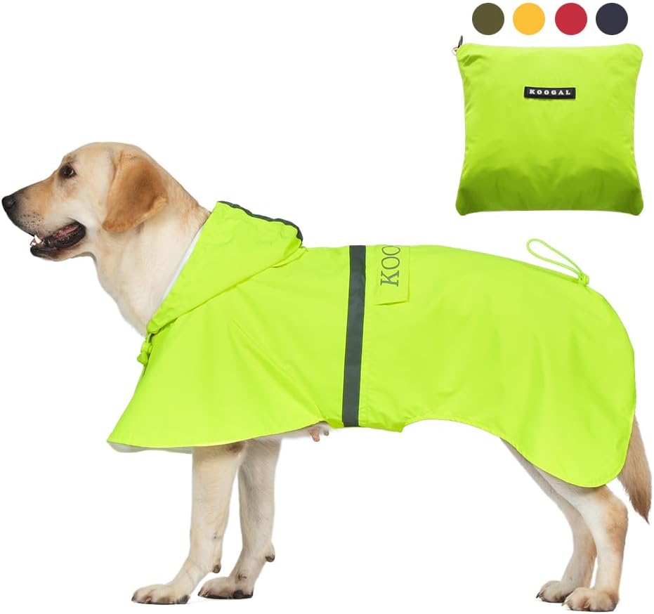 Pet Large Dog Raincoat Waterproof Poncho for Medium Dogs
