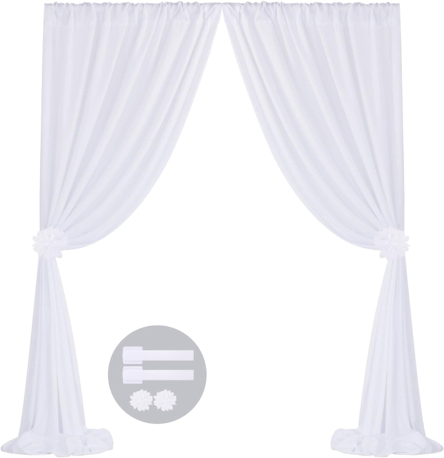 QueenDream Wedding Party Backdrop: Elegant 5x10ft Drapes