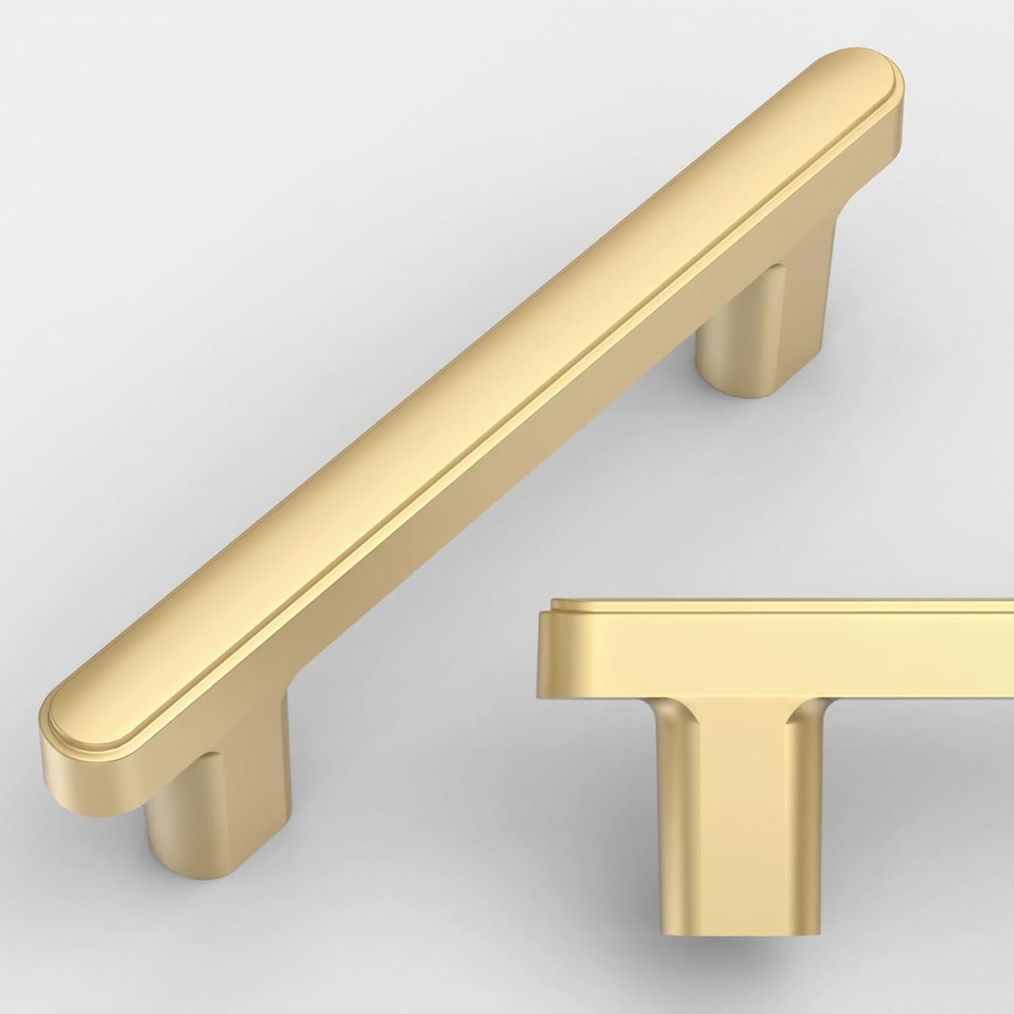 Amerdeco 10 Pack Brushed Gold Cabinet Pulls for Kitchen Use