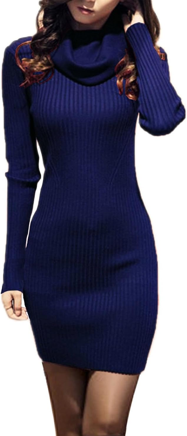 v28 Sweater Dress for Women - Ribbed Knit Fitted Bodycon Style
