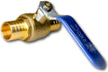 50 Pieces 1ft Pex Ball Valve Blue Cold - Durable Brass Full Port