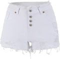 THUNDER STAR Ripped Jean Shorts for Women Mid Rise Frayed Raw Hem