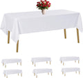 6 Pack White Tablecloth 60 x 120 in for 8 ft Rectangle Tables