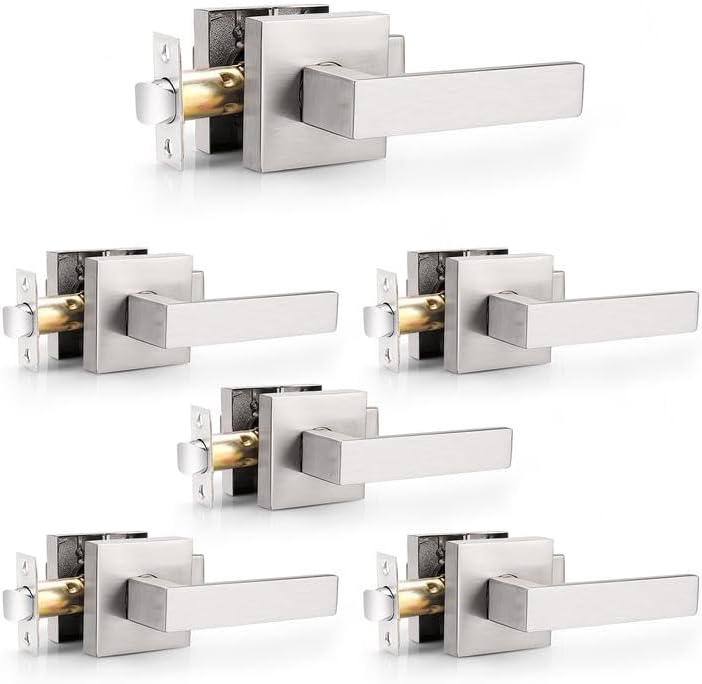 Probrico 6 Pack Passage Door Levers for Hall and Closet Use