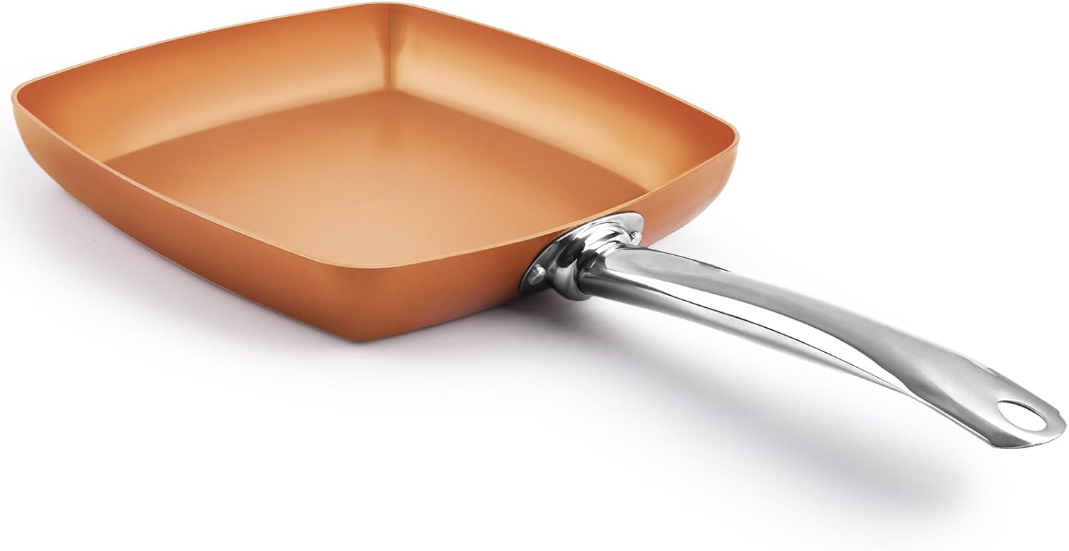 Non-Stick Copper Square Frying Pan for Versatile Kitchen Use