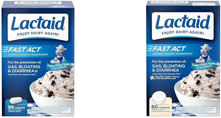 Lactaid Fast Act Lactose Intolerance Relief Caplets & Chewables