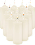 Unscented Pillar Candles 3ftx9ft - Long Burn, Dripless Ivory