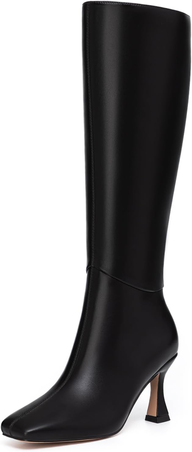Stylish Women's Kitten Heel Knee High Boots with Side Zipper