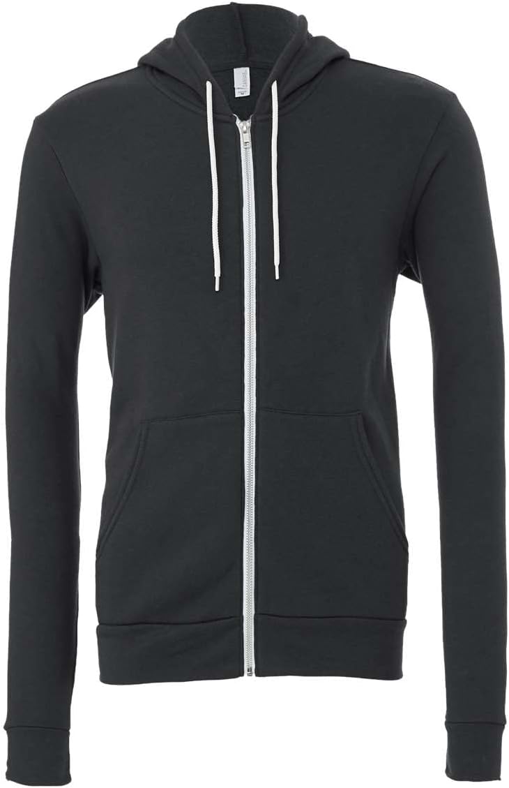 Bella & Canvas Men's 3739 Unisex Poly-Cotton Full-Zip Hoodie