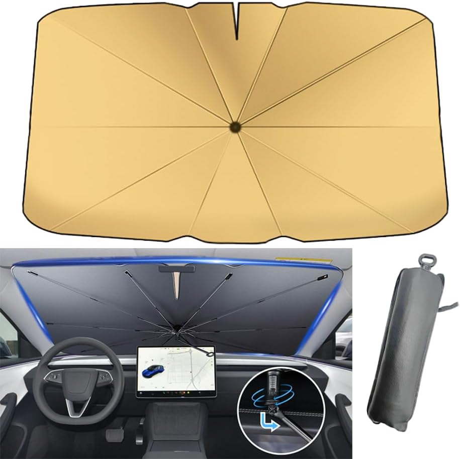 Titanium Golden Sun Shade Umbrella - 360 Handle, Upgrade for Ultimate Protection!