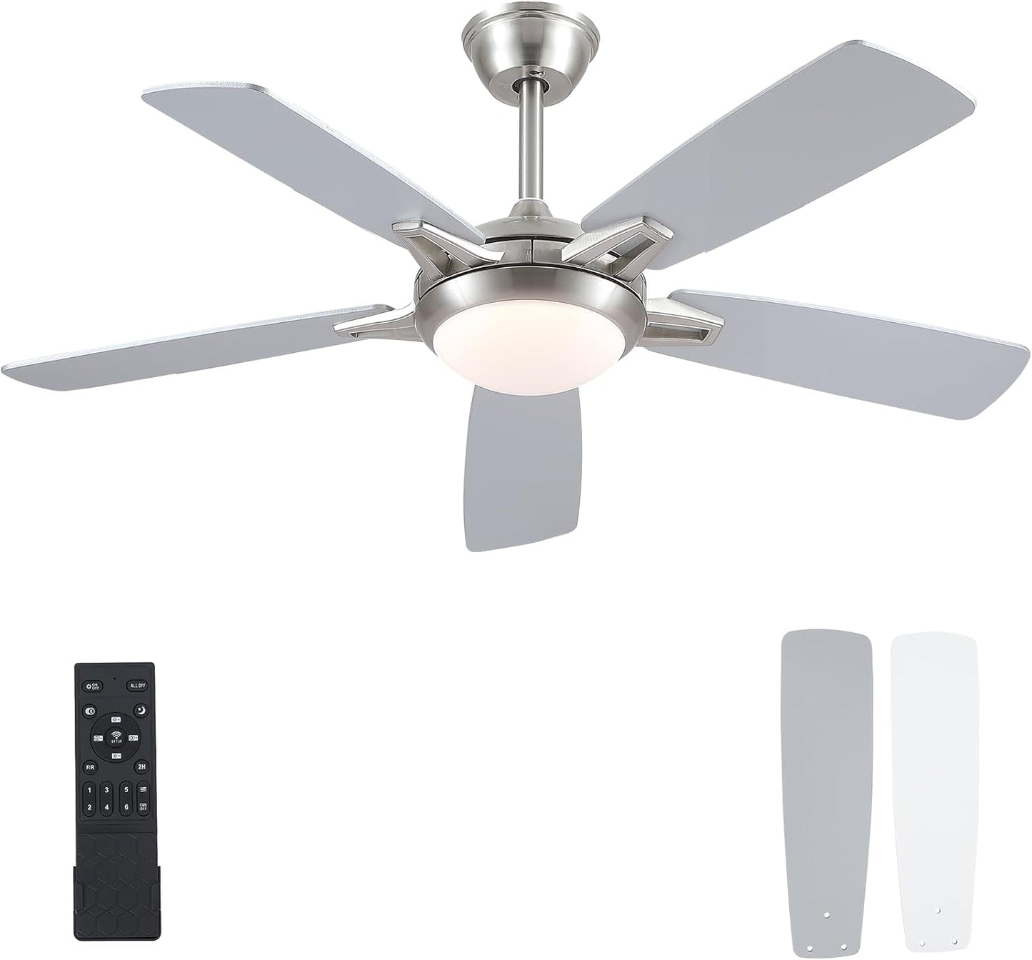 52 Inch Ceiling Fan with Lights and Remote for Modern Spaces