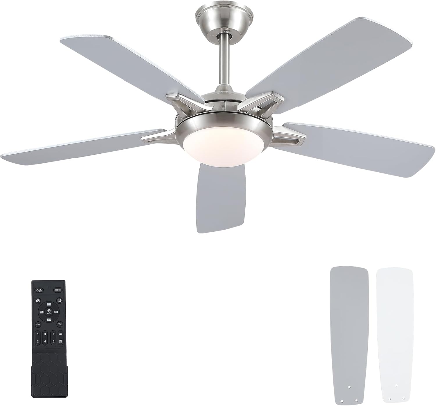 52 Inch Ceiling Fan with Lights and Remote for Modern Spaces