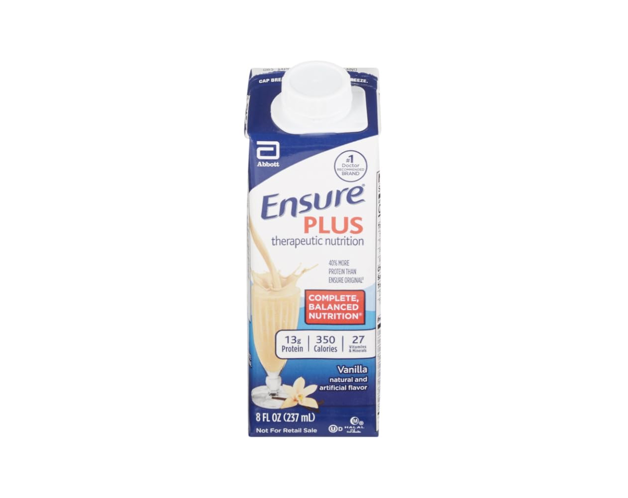 Ensure Plus Vanilla Nutritional Drink 8 Ounce Bottle Case Of 24