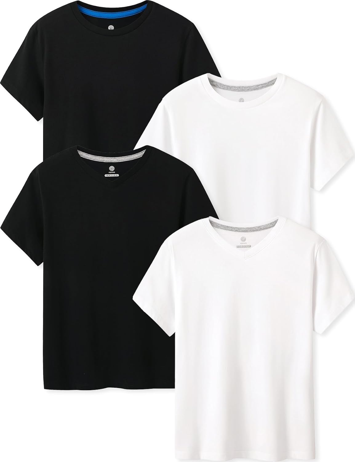 LAPASA Kids T-Shirts Short Sleeve 4 Pack for All Seasons