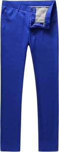 MOGU Mens Slim Fit Front Flat Casual Pants - Wrinkle Free Everyday