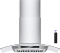 36 in Wall Mount Range Hood Tempered Glass 900 CFM - Remote Control