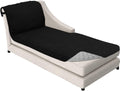 102x34 in Chaise Slip Cover Black Gray - Reversible Pet Protector