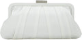 Classic Pleated Satin Clutch Bag - Elegant Diamante Evening Clutch is