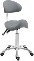 Antlu Saddle Stool Chair with Back Support - Ergonomic Esthetician