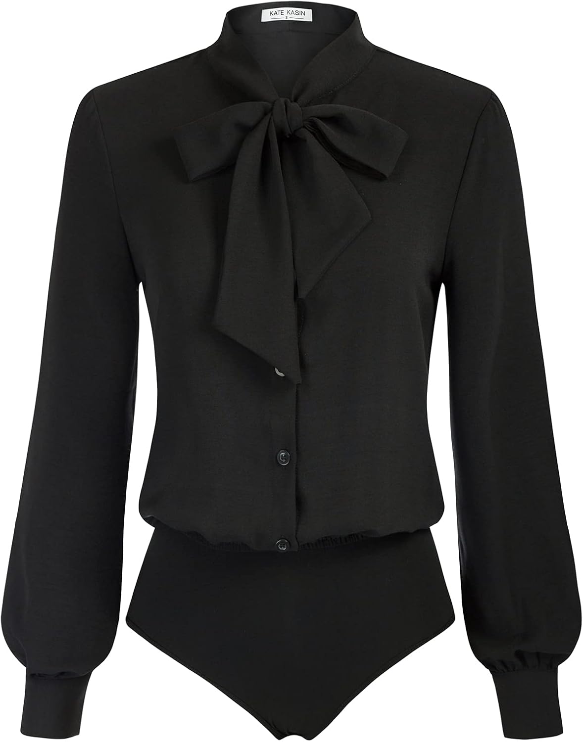 Kate Kasin Women Bow Tie Neck Office Blouse for Every Occasion