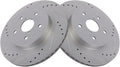 TRQ Rear Brake Rotor Set G Coated Drilled and Slotted - Improved