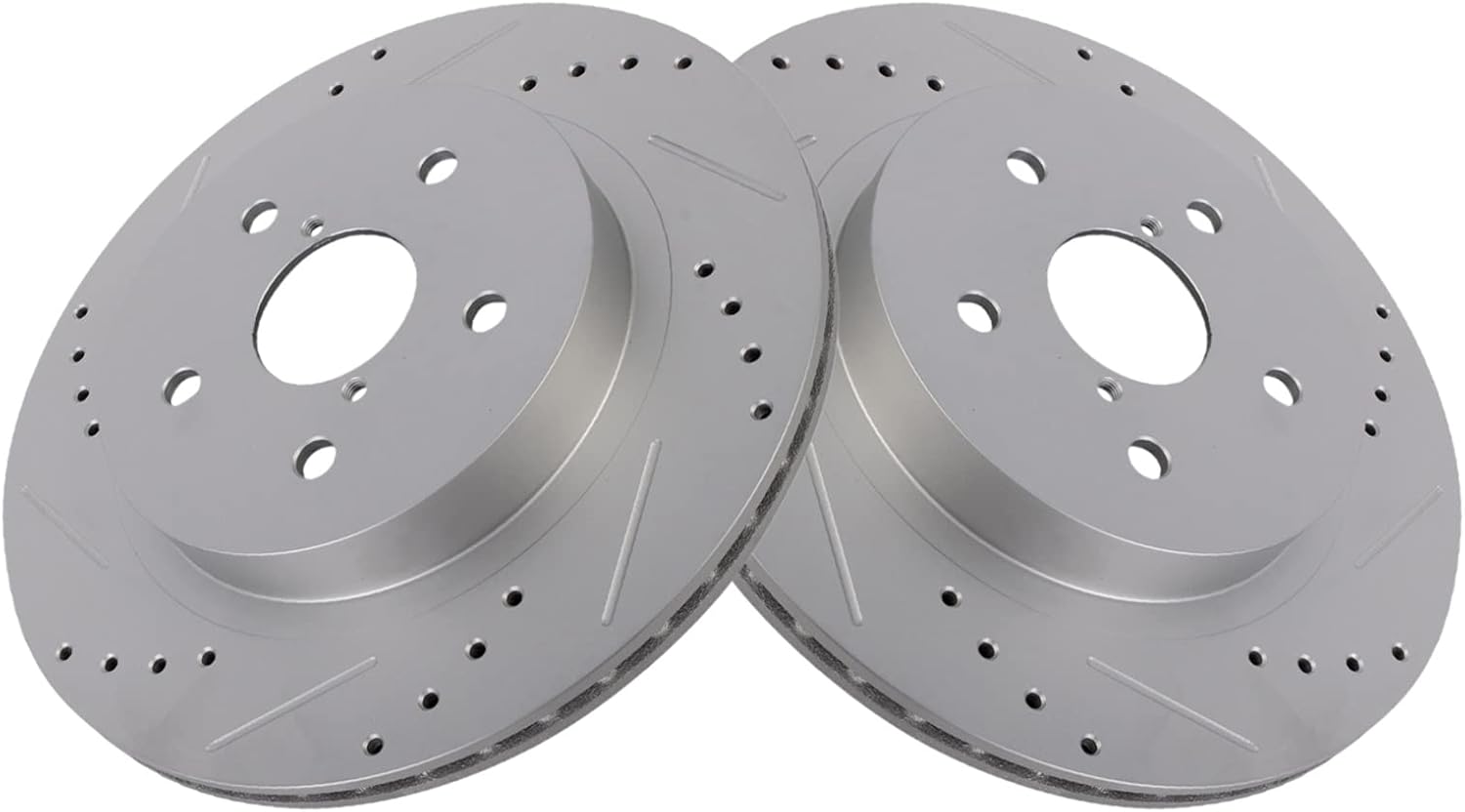 TRQ Rear Brake Rotor Set G Coated Drilled and Slotted for Subaru