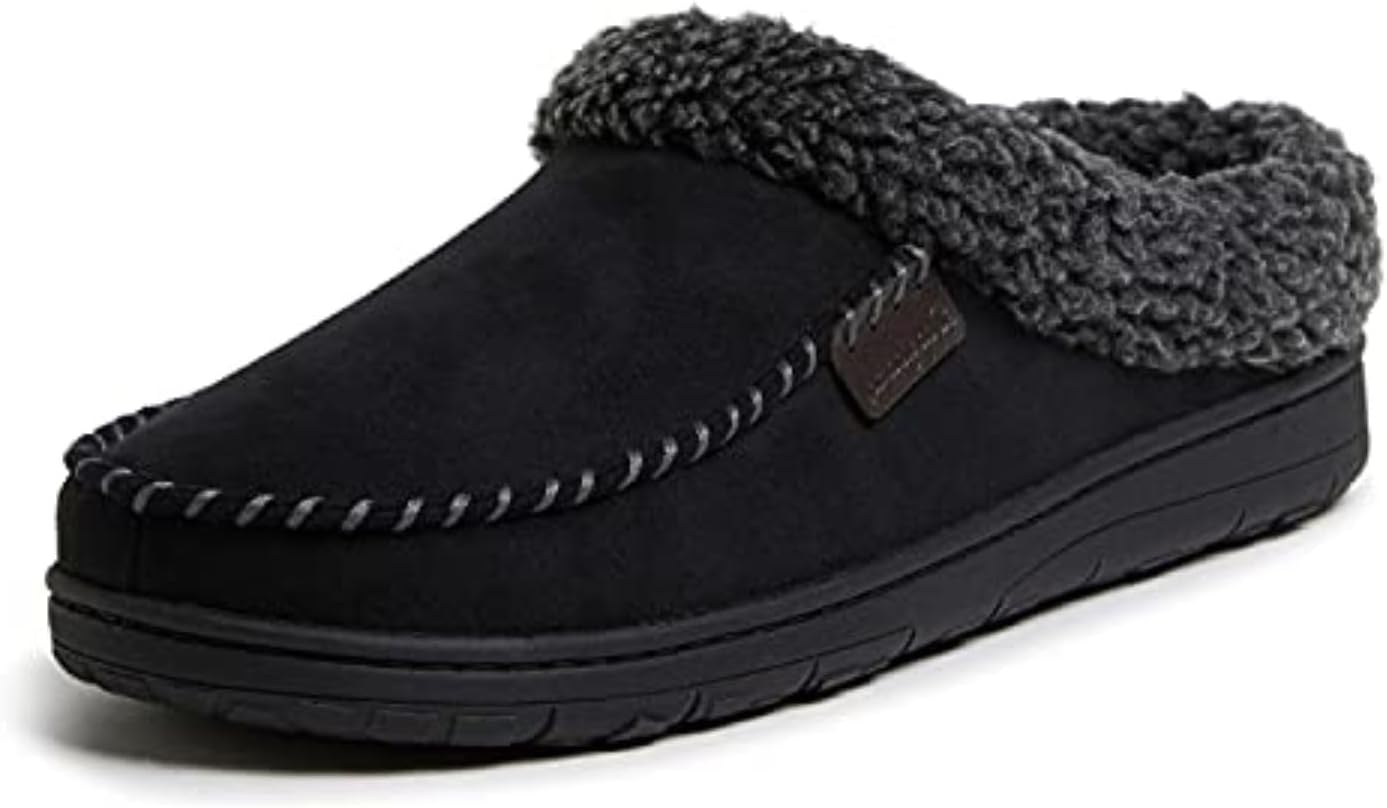 Dearfoams Mens Brendan Indoor Outdoor Clog Slippers for Comfort