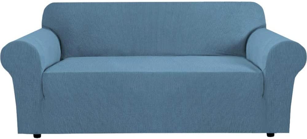 H.VERSAILTEX Stretch Slip Covers for Sofas in Dusty Blue