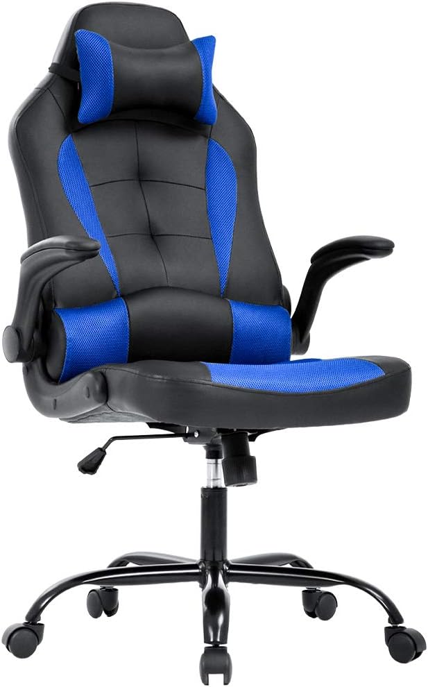 Gaming Chair with Lumbar Support and Adjustable Features