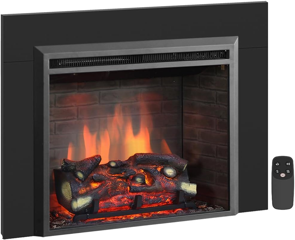 PuraFlame Western 26in Electric Fireplace Insert with Remote Control