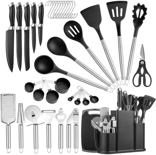 38 PCS Kitchen Utensils Set with Premium Knife Set and Holder