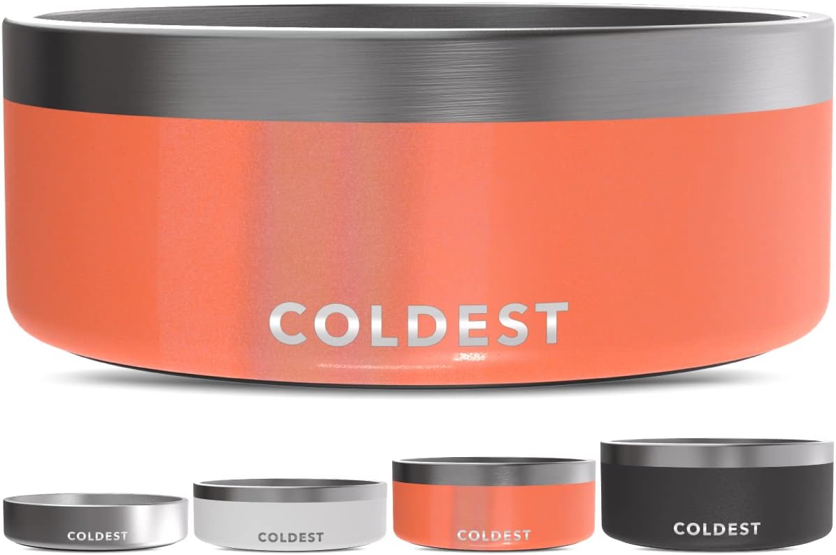 Coldest Dog Bowl - Insulated Stainless Steel for Pets, 64 oz