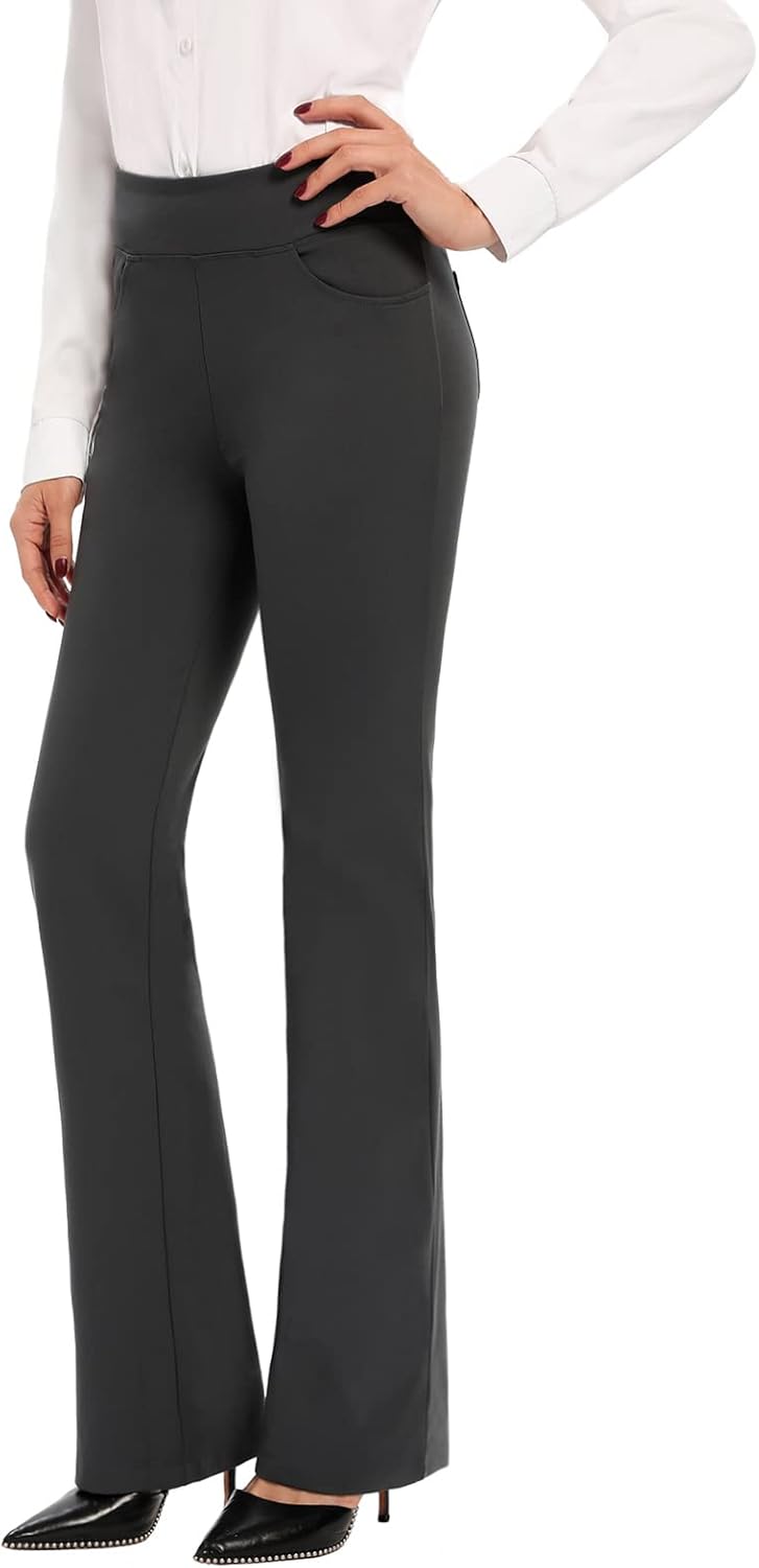 Bootcut Yoga Dress Pants with High Waist for Women - 4 Inseam Options