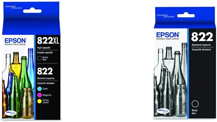 Epson T822 DURABrite Ultra Ink Cartridge Combo Pack for Quality Prints