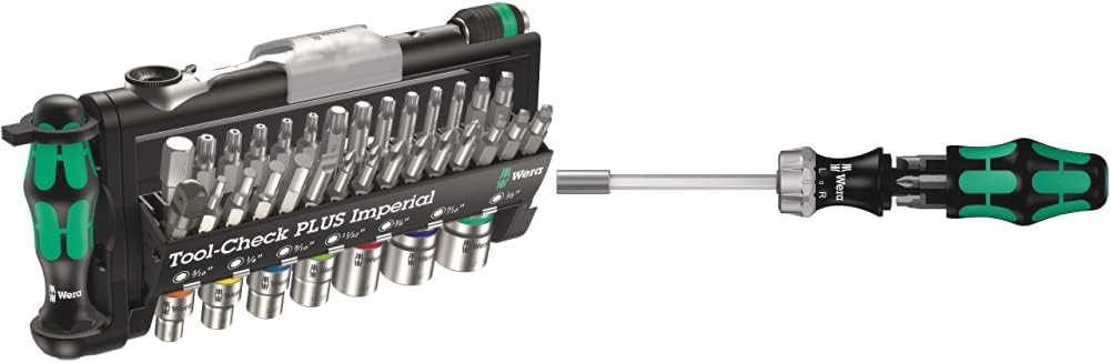 Tool-Check Plus 39 Piece Set with Ratcheting Screwdriver 1/4in
