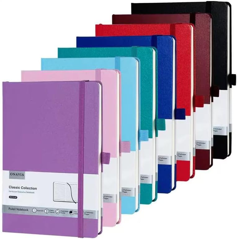 8 Pack Lined Journal Notebooks for Work, Travel, College Use