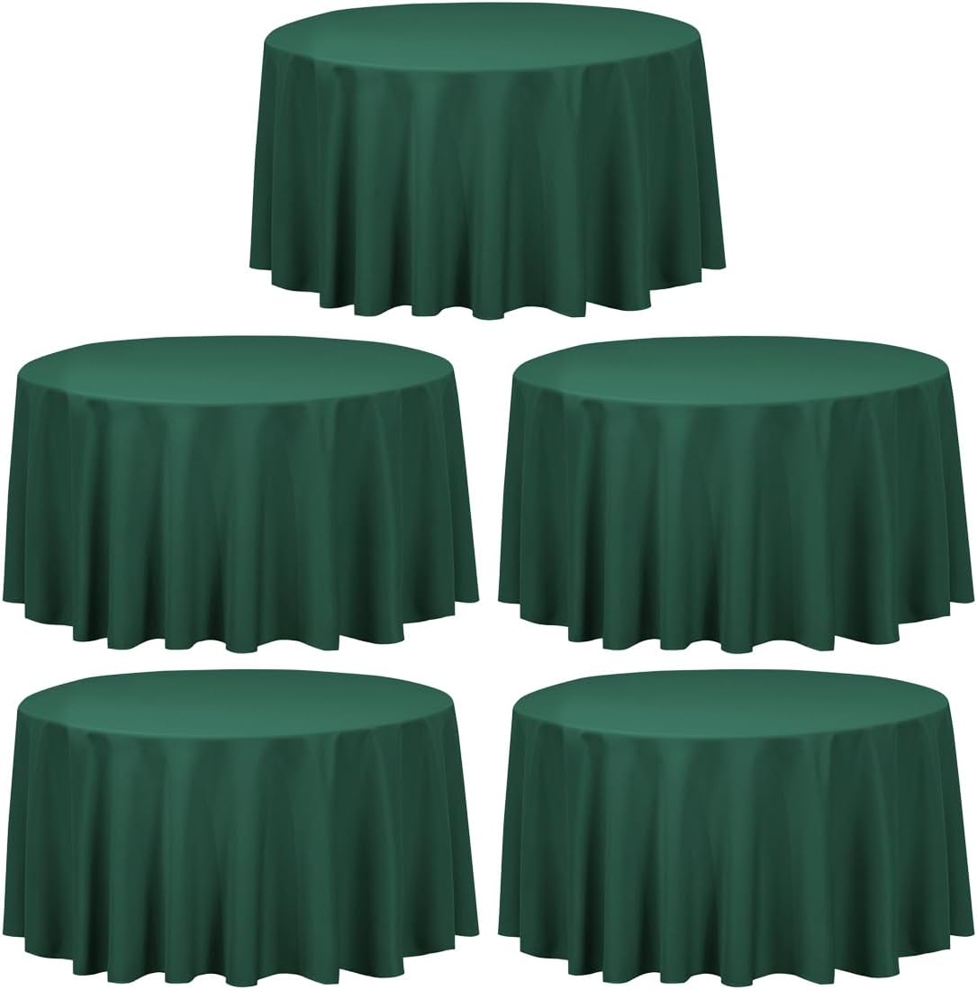 LTC LINENS 120 Inch Round Tablecloths for 60 Inch Tables
