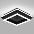 CANEOE Black Modern LED Ceiling Light Square Flush Mount - Bright