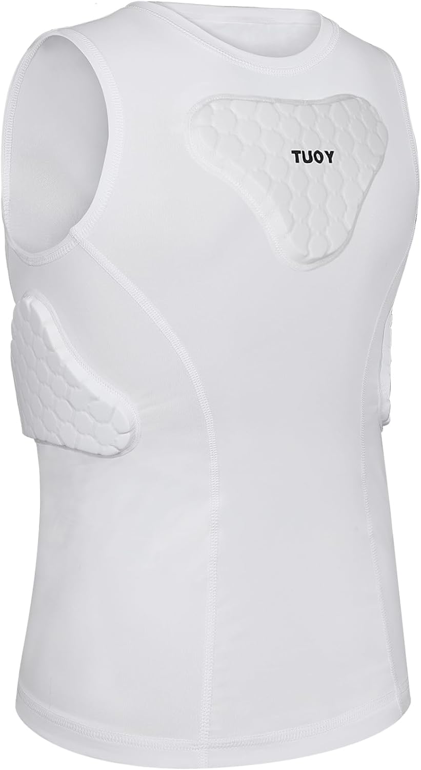 Youth Rib Protector Padded Compression Shirt for Sports Safety