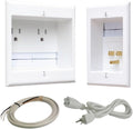PowerBridge TWO-PRO-6 Dual Outlet TV Cord Hider - Clean Wall Install