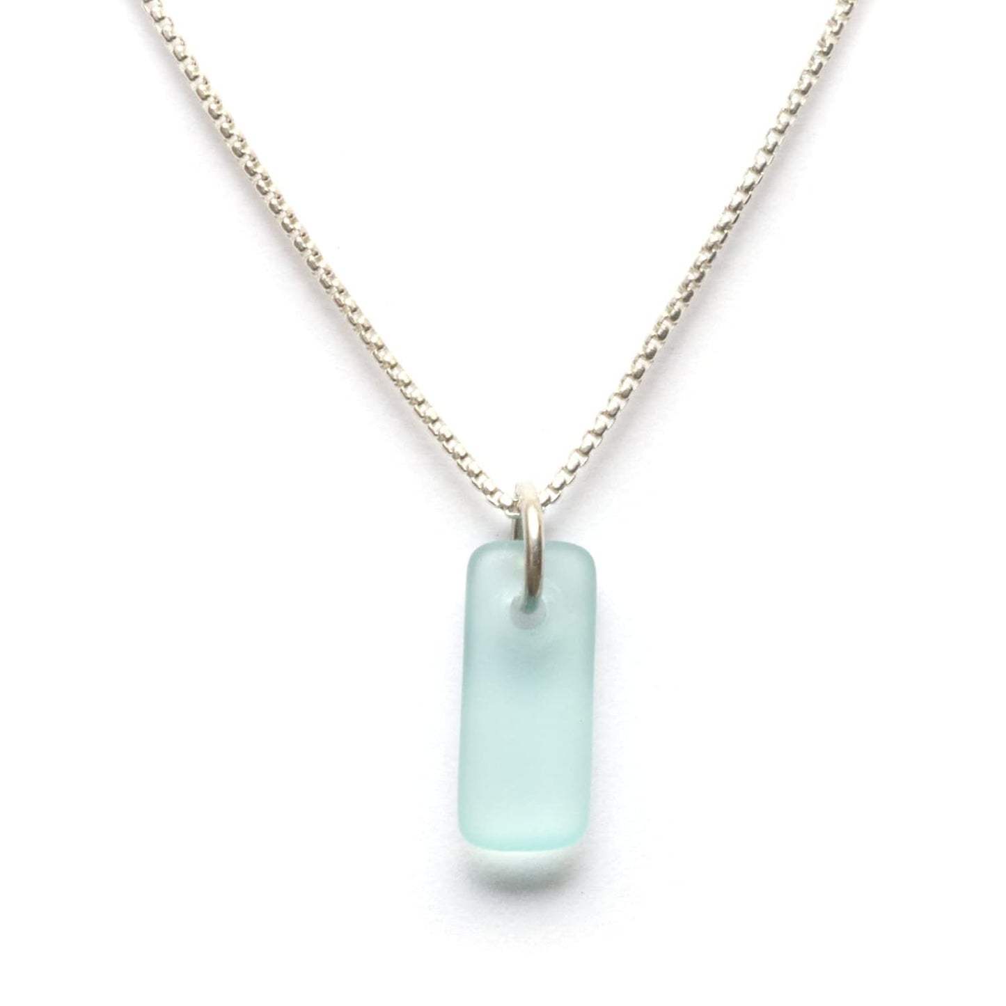 Sea Glass Murmur Pendant with 925 Sterling Silver Box Chain