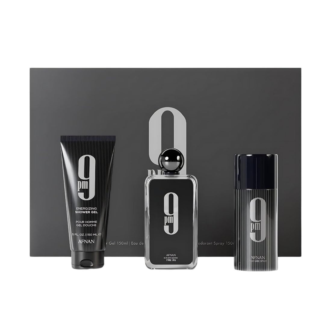Afnan 9 Pm Luxury Grooming Set for Men with De Parfum