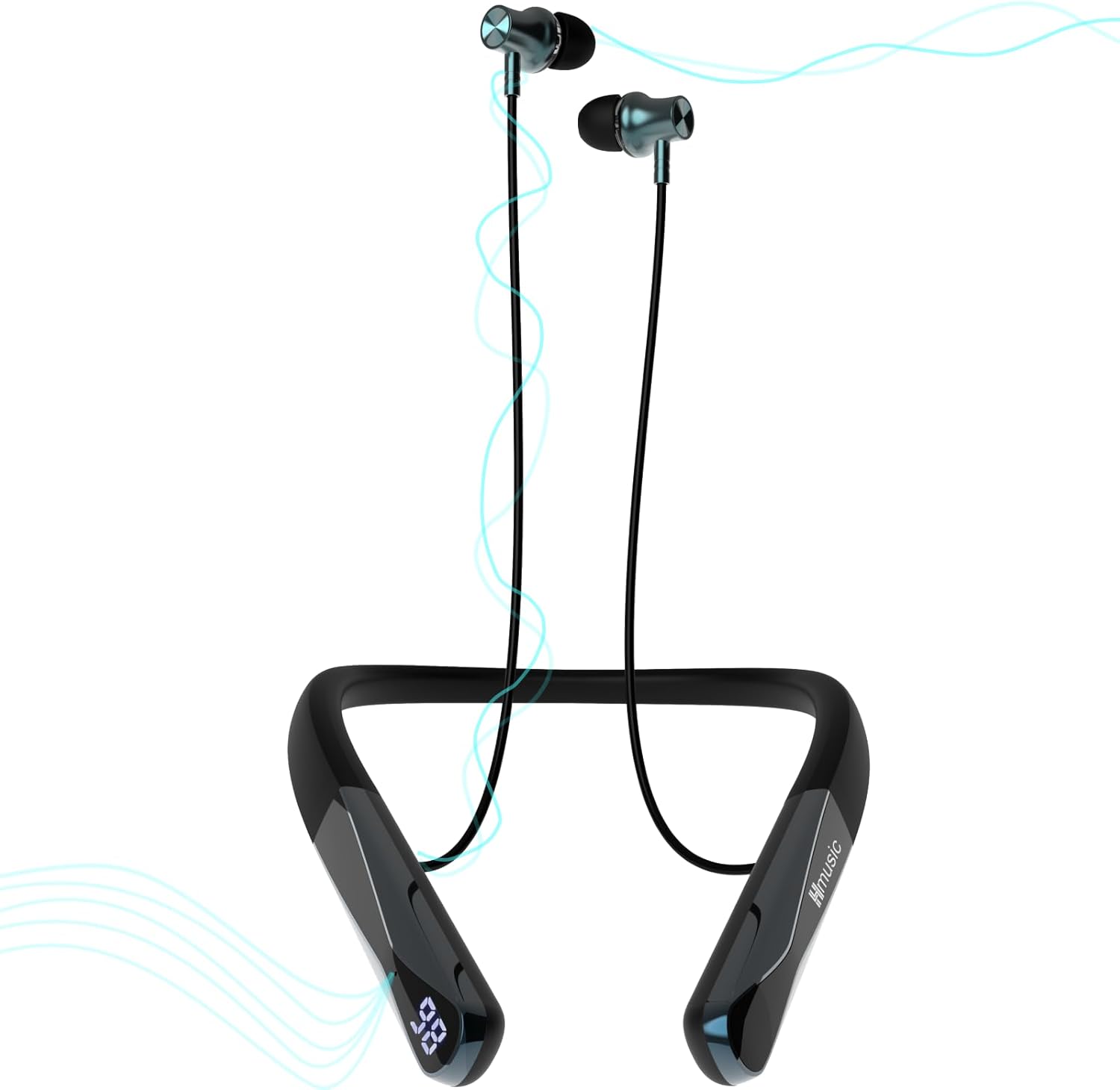 Hmusic H08 Neckband Headphones: 35H Battery, IPX5 Waterproof