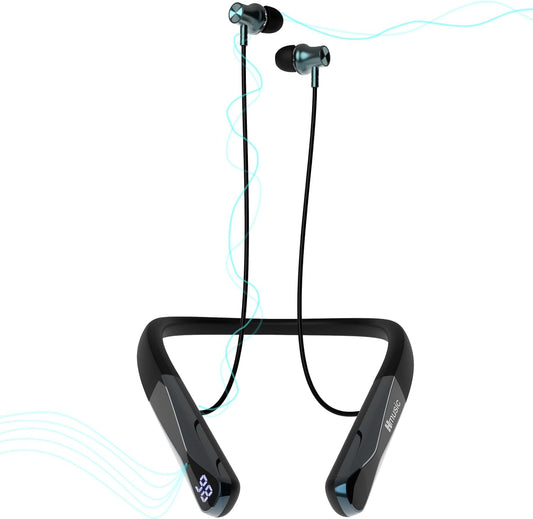 Hmusic H08 Neckband Headphones: 35H Battery, IPX5 Waterproof