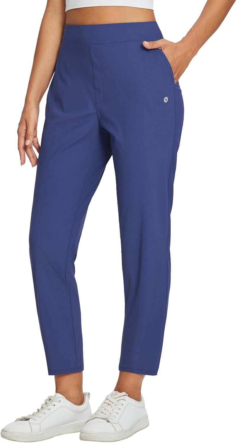 Lightweight Stretch Travel Pants for Women with Zipper Pockets