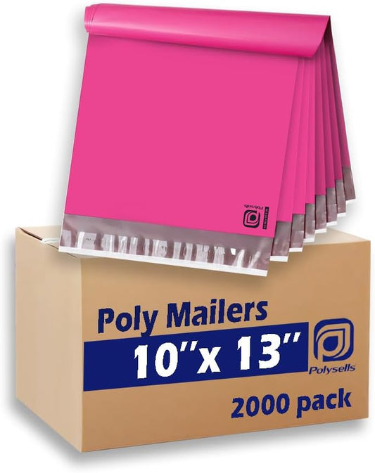 POLYSELLS 2000 pcs Pink Poly Mailers for Secure Shipping Needs