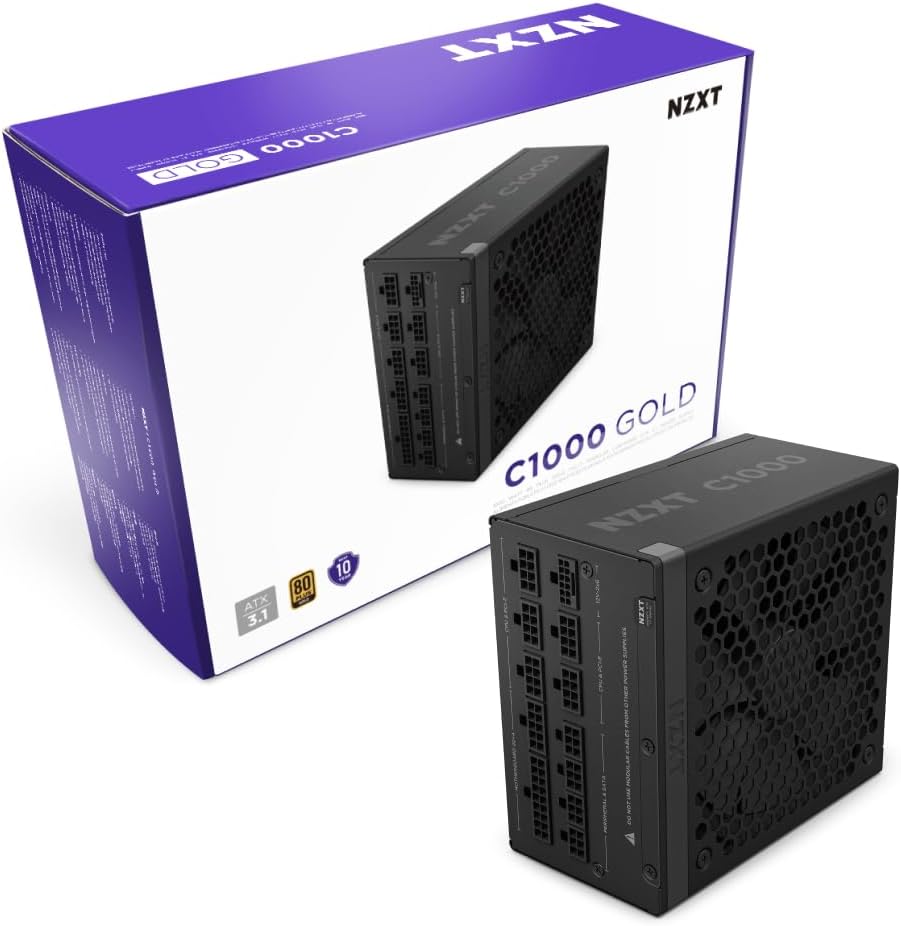 NZXT C1000 Gold ATX: Low-Noise 1000W Gaming PSU